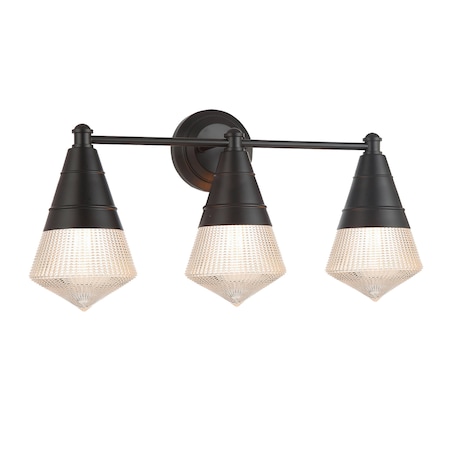 Maxim Lighting Hargreaves 3-Light Bath Vanity, Black 10393PRBK